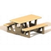Concrete Rectangular Picnic Table 84 In. Concrete with Exposed Aggregate
