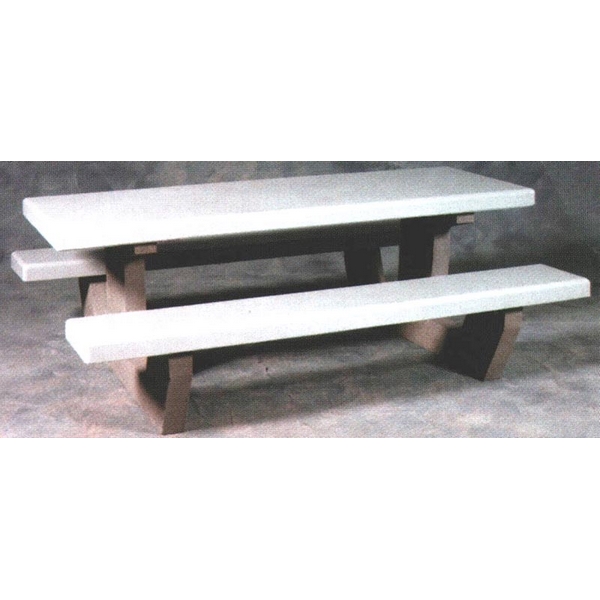 Picture of Concrete Rectangular Picnic Table, Heavy Duty Walk Thru 84 In. Concrete, Commercial