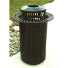 32 Gallon Powder-Coated Strap Steel Trash Can with Snuffer Top