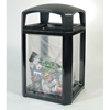 Picture of Trash Receptacle Square 50 Gallon Clear Plastic with Locking Dome, Portable or Surface Mount