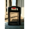 Picture of Trash Receptacle Square 50 Gallon Clear Plastic with Locking Dome, Portable or Surface Mount