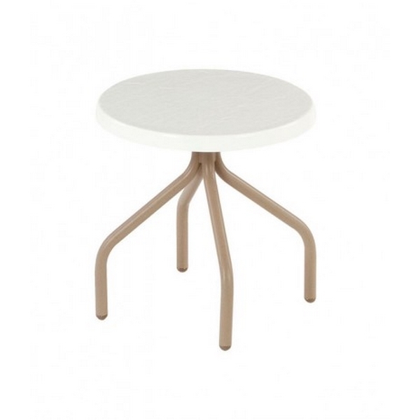 Round Swimming Pool Side Tables, 18 inch Fiberglass Top with Aluminum Frame
