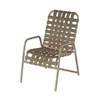 St. Maarten Cross Weave Vinyl Strap Dining Chair with Aluminum Frame
