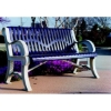Picture of Classic Ribbed Steel 5 Foot Bench With Back and Cast Aluminum Frame