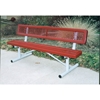 Picture of Bench with Back 6 Ft. Plastic Coated Expanded Metal with 2 3/8 In. Galvanized Tube, Portable