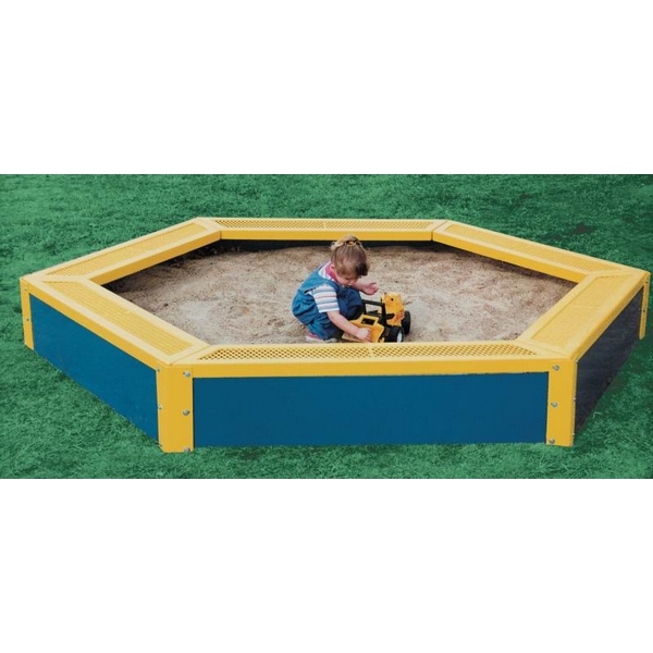 Picture of Children's Hexagon Children's Sandbox 6 seat 120 x 102 In. Plastic Coated Expanded Metal