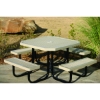 Picture of Octagonal Picnic Table Regal Style with 46" Attached Seats and Plastic Coated Expanded Metal with Welded 2" Galvanized Steel, Portable