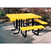 Picture of 46"x57" ADA Accessible Thermoplastic Coated Steel Picnic Table with 3 Attached Seats, Portable