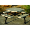 Picture of Octagonal Web Style Picnic Table 46 In. Attached Seats Plastic Coated Expanded Metal with Bolted 2 3/8 In. Galvanized Steel