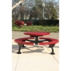 Picture of Round Web Style Picnic Table  46 In. Attached Seats Plastic Coated  Expanded Metal with Bolted 2 3/8 In. Galvanized Steel