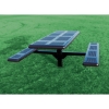 Picture of 6' Rectangular Rolled Edge Perforated Steel Thermoplastic Picnic Table with Attached Seats