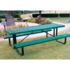 Picture of Rectangular Picnic Table 6 Ft. Attached Seat Plastic Coated Expanded Metal with Welded 2 3/8 In. Galvanized Steel, Portable