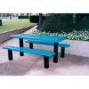 Picture of 6' Rectangular Expanded Metal Thermoplastic Picnic Table with Unattached Seats