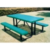 Picture of Rectangular Picnic Table 8 Ft. Attached Seats Plastic Coated Small Perforated Steel with Welded 2 3/8 In. Galvanized Steel, Portable