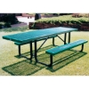 Picture of ADA Wheelchair Accessible Rectangular Picnic Table 8 Ft. Attached Seats Plastic Coated Expanded Metal with Welded 2 3/8 In. Galvanized Steel, Portable