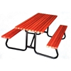 Rectangular Picnic Table 6 Ft. Recycled Plastic with Powder Coated 1 5/8 In. Frame