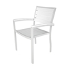 Picture of Polywood Euro Style Dining Chair Recycled Plastic Polywood Slats with Aluminum Frame. Set of 2.