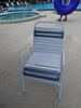 Picture of St. Maarten Vinyl Strap Dining Chair. Commercial Pool Furniture Made with Aluminum Frames & Vinyl Straps. 