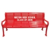 6 Ft. Custom Logo School Benches Roll Formed Contour Bench Plastic Coated Perforated Metal