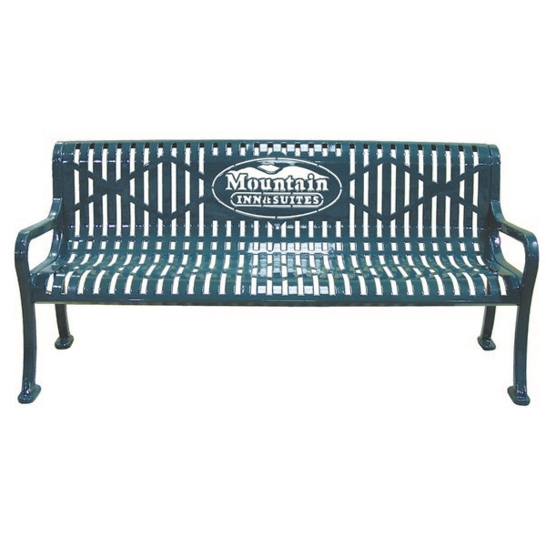 5 Ft Custom Logo Diamond Contour Bench - Picnic Furniture