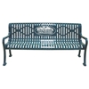 5 Ft. Custom Logo Roll Formed Diamond Contour Bench Plastic Coated Steel