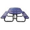 Picnic Table Oval 72 In. Plastic Coated Expanded Metal with Powder Coated Steel Tube