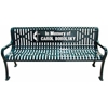 6 Ft. Custom Logo Roll Formed Diamond Contour Bench Plastic Coated Steel