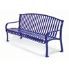Custom Logo Roll Formed Diamond Contour Bench 6 foot Plastic Coated Steel 
