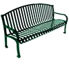 Custom Logo Roll Formed Diamond Contour Bench 6 foot Plastic Coated Steel 