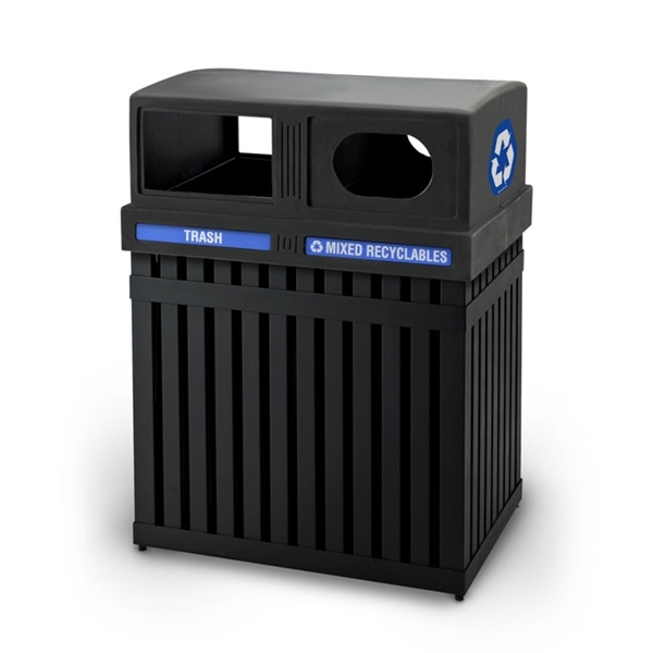 Combo Trash/Recycle ArcTec Double Sided Receptacle, 100 Lbs.