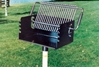 Galvanized Park Grill with Flip Style 300 Square In. Cook Surface with Galvanized Welded Steel with 2 3/8 In. Pedestal