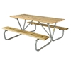Rectangular Picnic Table 8 Ft. Wooden with Bolted 1 5/8 In. Galvanized Tube