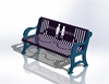Picture of 5 Ft. Buddy Bench with Back, Classic Ribbed Steel, 110 lbs.