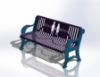 Picture of Classic Ribbed 5 Foot Steel Buddy Bench with Back
