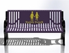 Picture of 5 Ft. Buddy Bench with Back, Classic Ribbed Steel, 110 lbs.