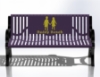 Picture of Classic Ribbed 5 Foot Steel Buddy Bench with Back