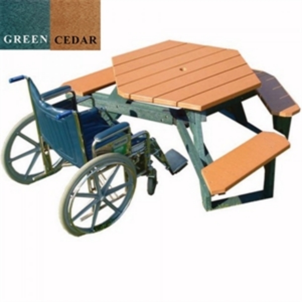 Picture of 46” Wheelchair Accessible ADA Hexagon Recycled Plastic Picnic Table