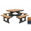Picture of 40” Square Recycled Plastic Picnic Table, 287 lbs.