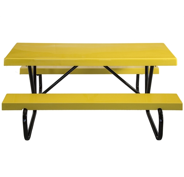 Rectangular Fiberglass Picnic Tables 6 Ft. with Bolted 1 5/8 In. Galvanized Tube