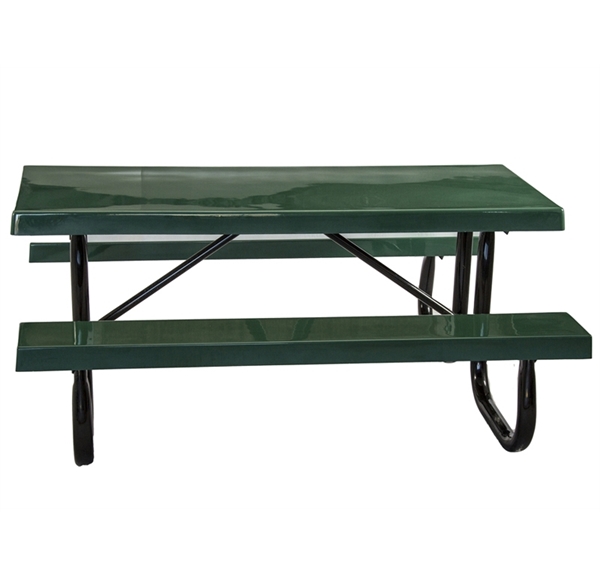 Rectangular Fiberglass Picnic Tables 6 Ft. with 2 3/8 In. Galvanized Steel