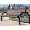 Picture of Classic Modern 6 Foot Ribbed Steel Bench With Back and Arched Frame