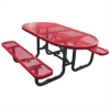 Picnic Table Oval 72 In. Plastic Coated Expanded Metal with Powder Coated Steel Tube