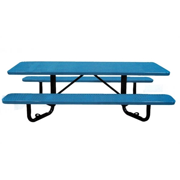 ADA Wheelchair Accessible Y-Base Picnic Table Perforated Thermoplastic Steel