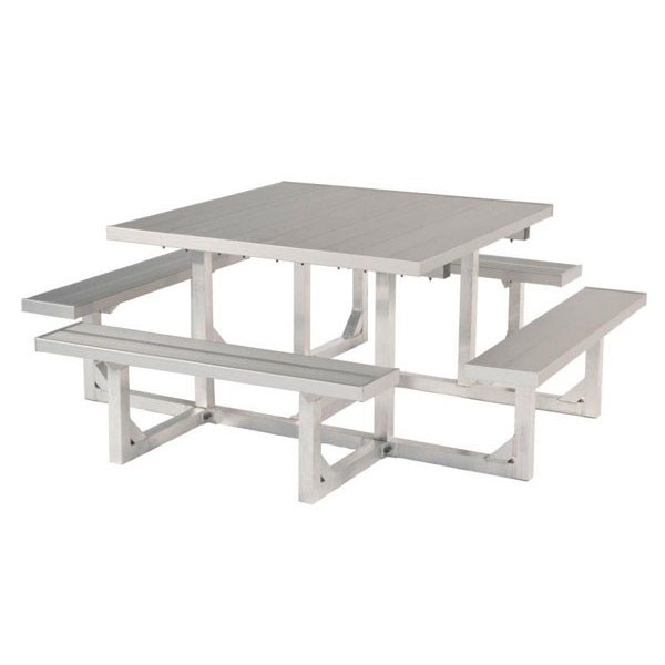 Picture of Quick Ship Picnic Tables, 38″ Square All Aluminum Picnic Table, 117 lbs. 