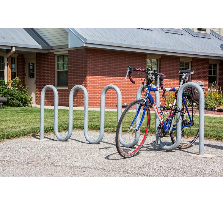 11 Space Galvanized Loop Bike Rack – Picnic Furniture
