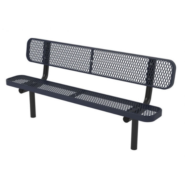Picture of Ultra Leisure 8 Foot Thermoplastic Coated Metal Bench with Back