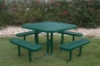 46" RHINO Square Thermoplastic Picnic Table with Portable Frame