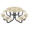 46" RHINO Round Thermoplastic Picnic Table with Portable Frame - Expanded Metal