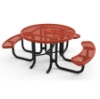 46" RHINO Wheelchair Accessible Round Thermoplastic 3-Seat Picnic Table with Portable Frame