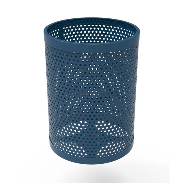 Picture of RHINO Trash Receptacle, Thermoplastic Perforated Metal, Portable, 77 lbs.